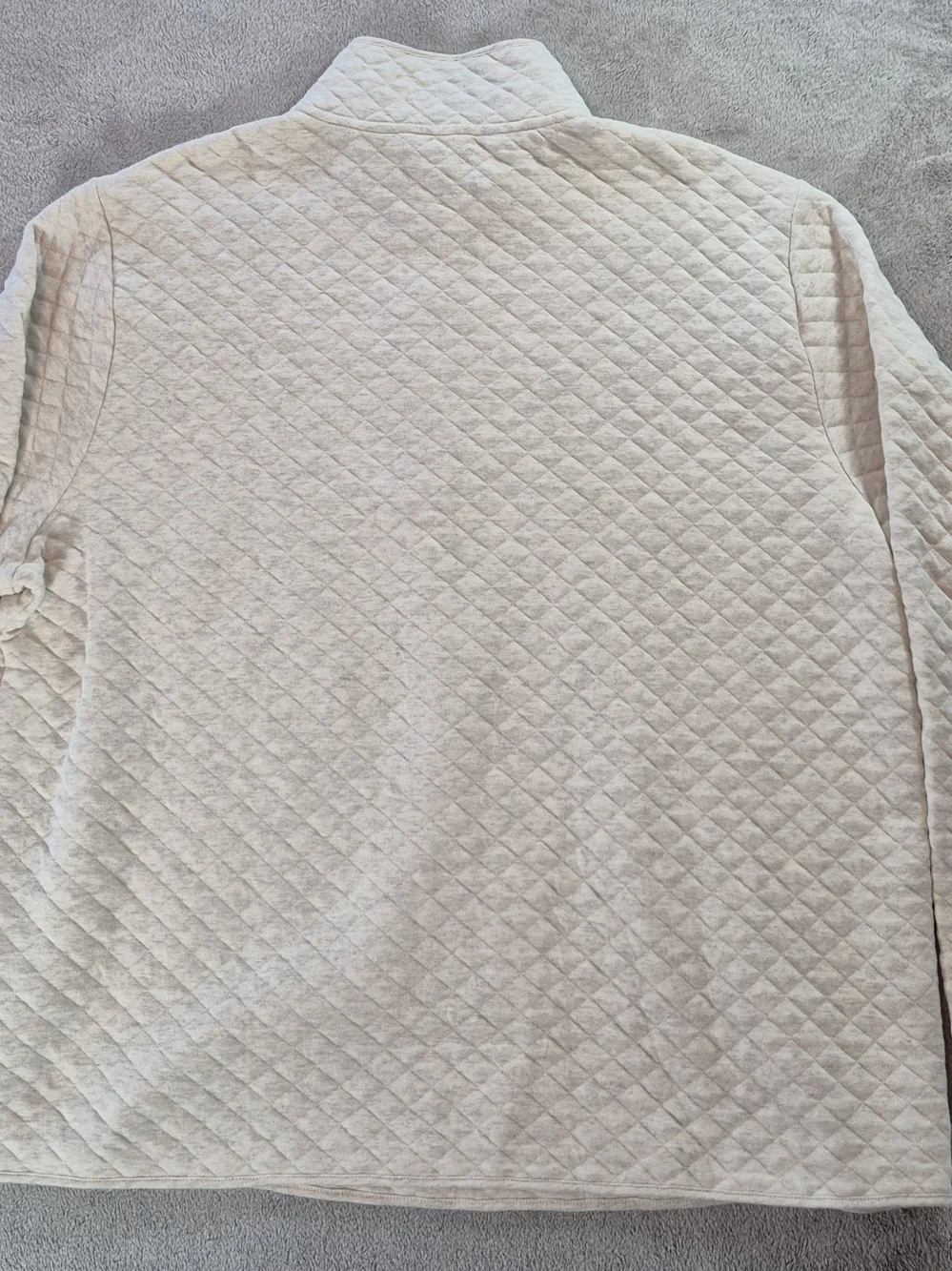 Banana Republic Quilted Half-Zip Waffle Pullover White Mens Sz XL